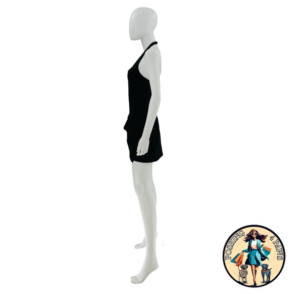 SIMKHAI Luminita Wrap Front Formal Stretch Jersey Mini Dress in Black Size 6 - Picture 4 of 14